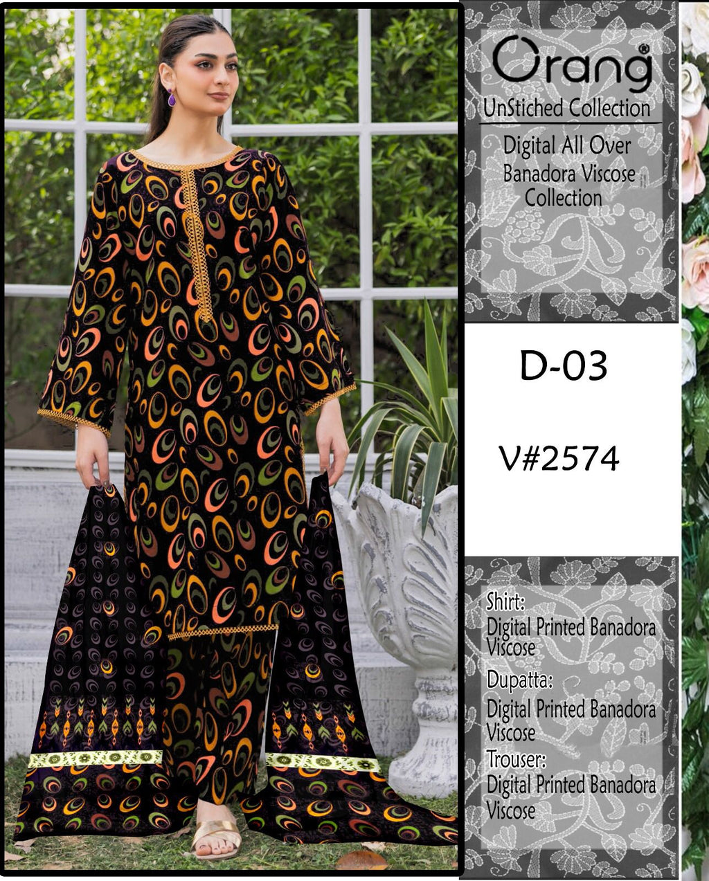 ORANG PRINTED VISCOUSE 3 PCS