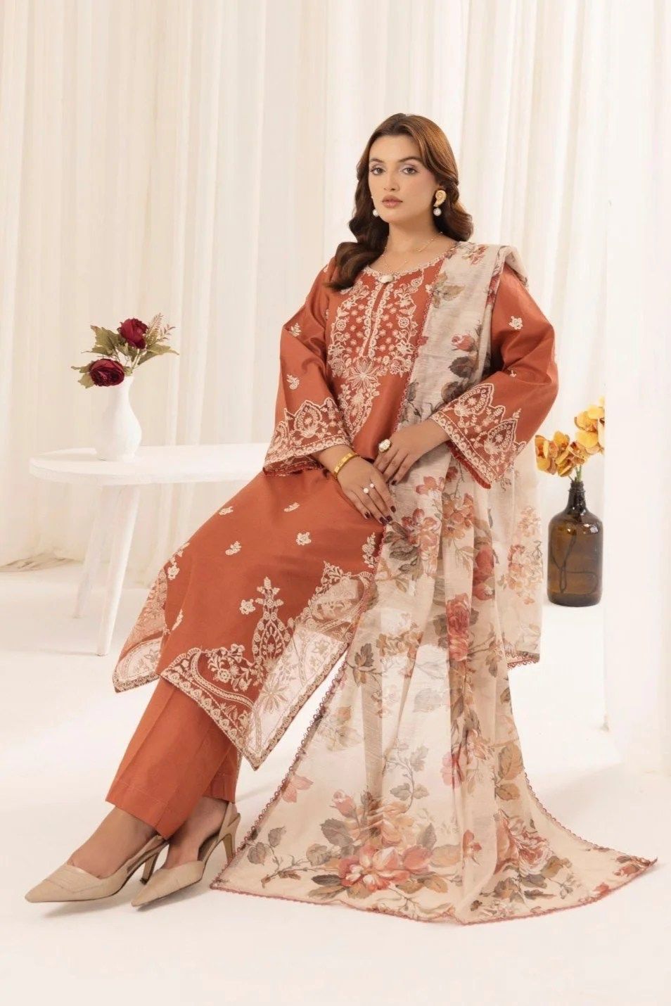 MOHAGNI DHANAK EMBROIDERED 3 PCS
