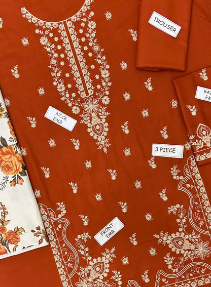 MOHAGNI DHANAK EMBROIDERED 3 PCS