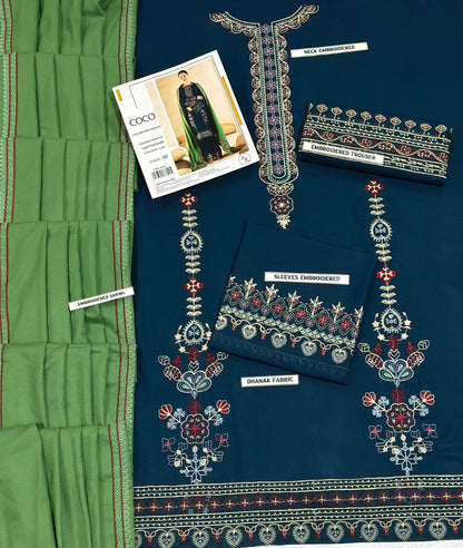 COCO dhanak Embroidered 3 Pcs