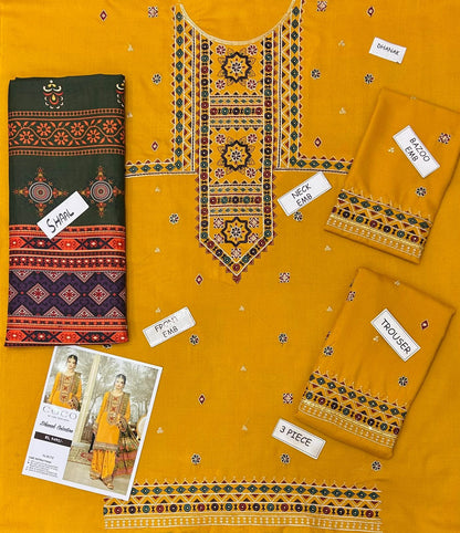 aneela dhanak Embroidered 3 PCS