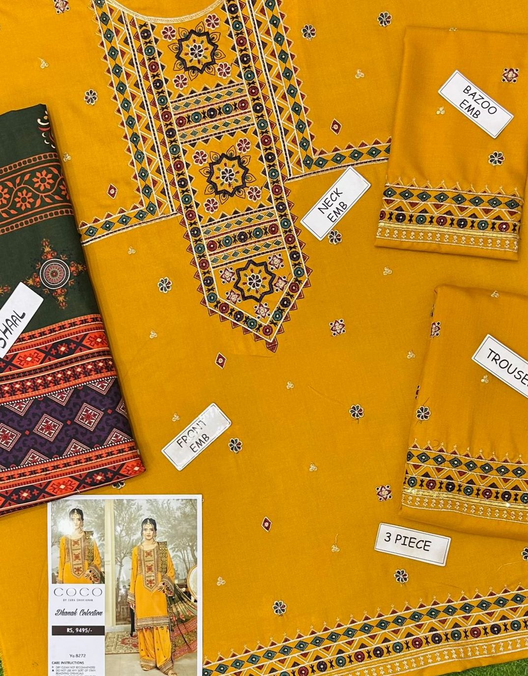 aneela dhanak Embroidered 3 PCS