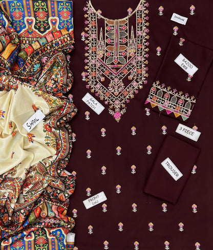 ZaraShahjahan Dhanak Embroidered 3 pcs