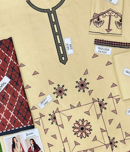 Jazmin Skin Dhanak emb 3 pcs