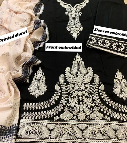 Jazmin Dhanak Embroidered 3 pcs