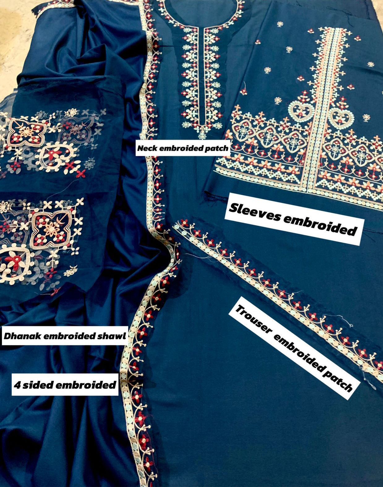 Batik Dhanak Embroidered 3 Pcs
