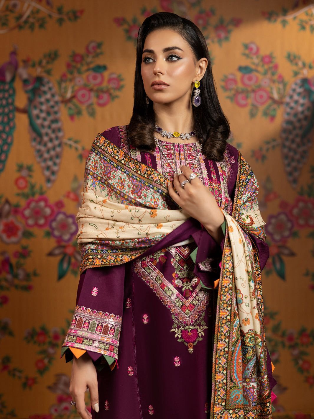 ZaraShahjahan Dhanak Embroidered 3 pcs