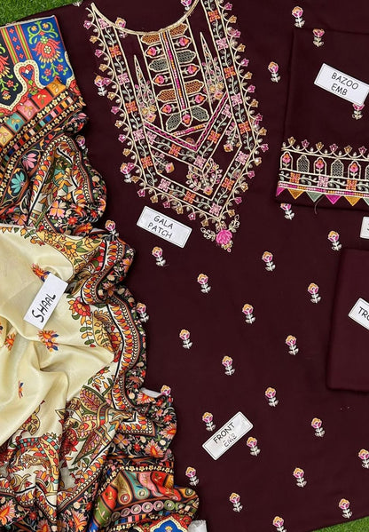 ZaraShahjahan Dhanak Embroidered 3 pcs