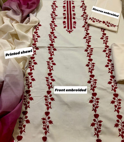 Maria B Dhanak Embroidered 3 pcs