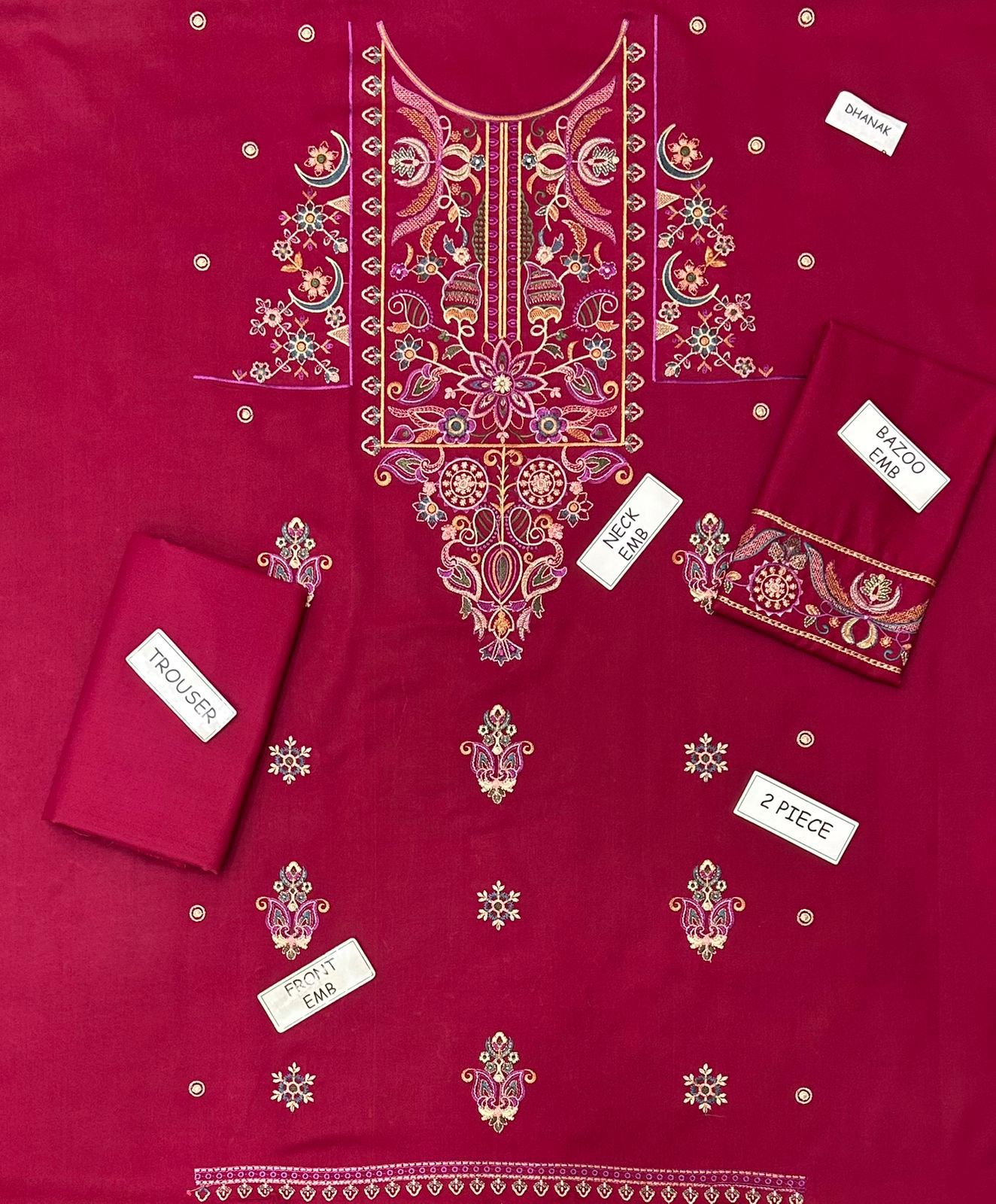 Batik Dhanak Embroidered 2 PCS