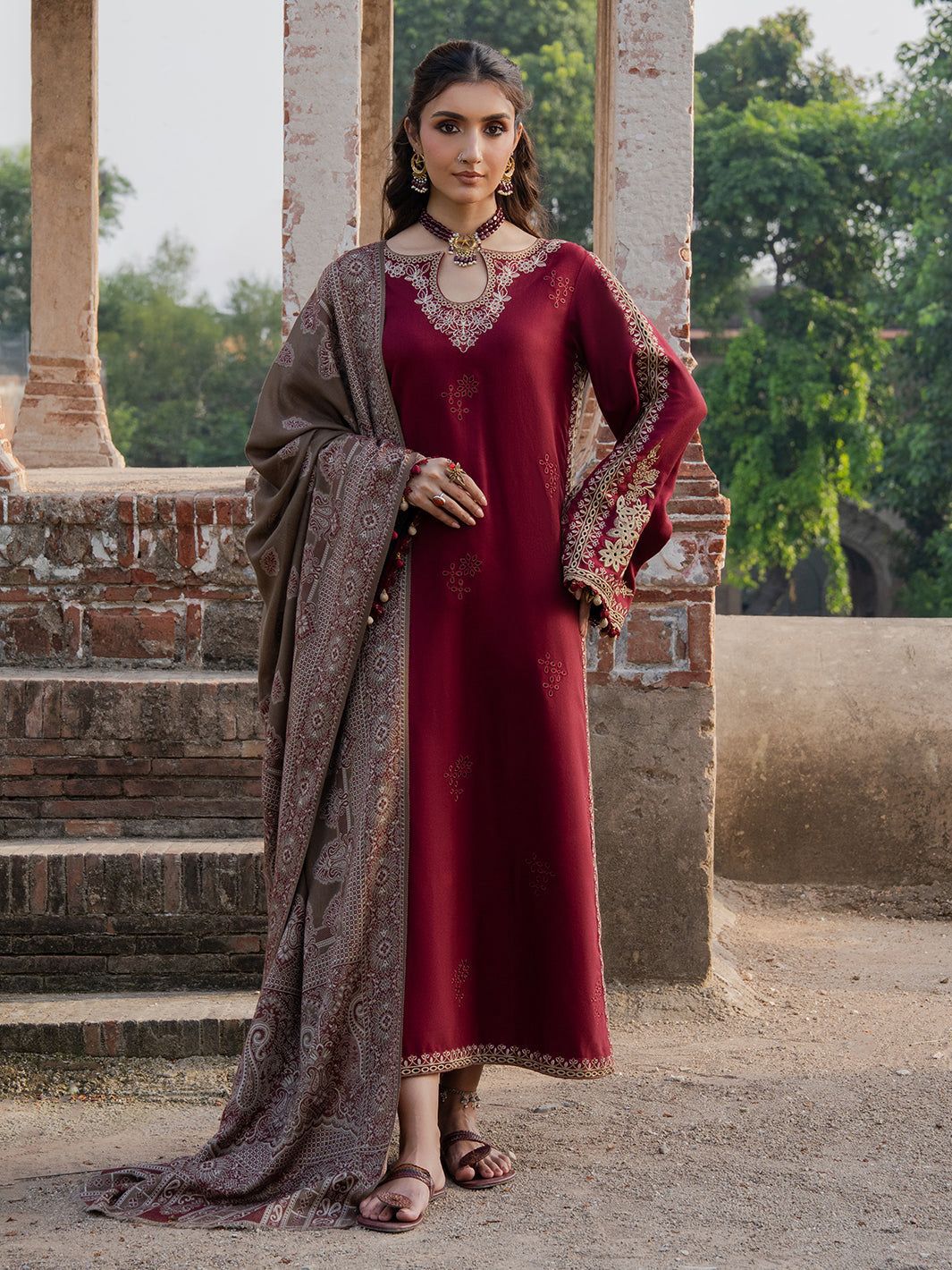 IZEL DHANAK EMBROIDERED 3 PCS
