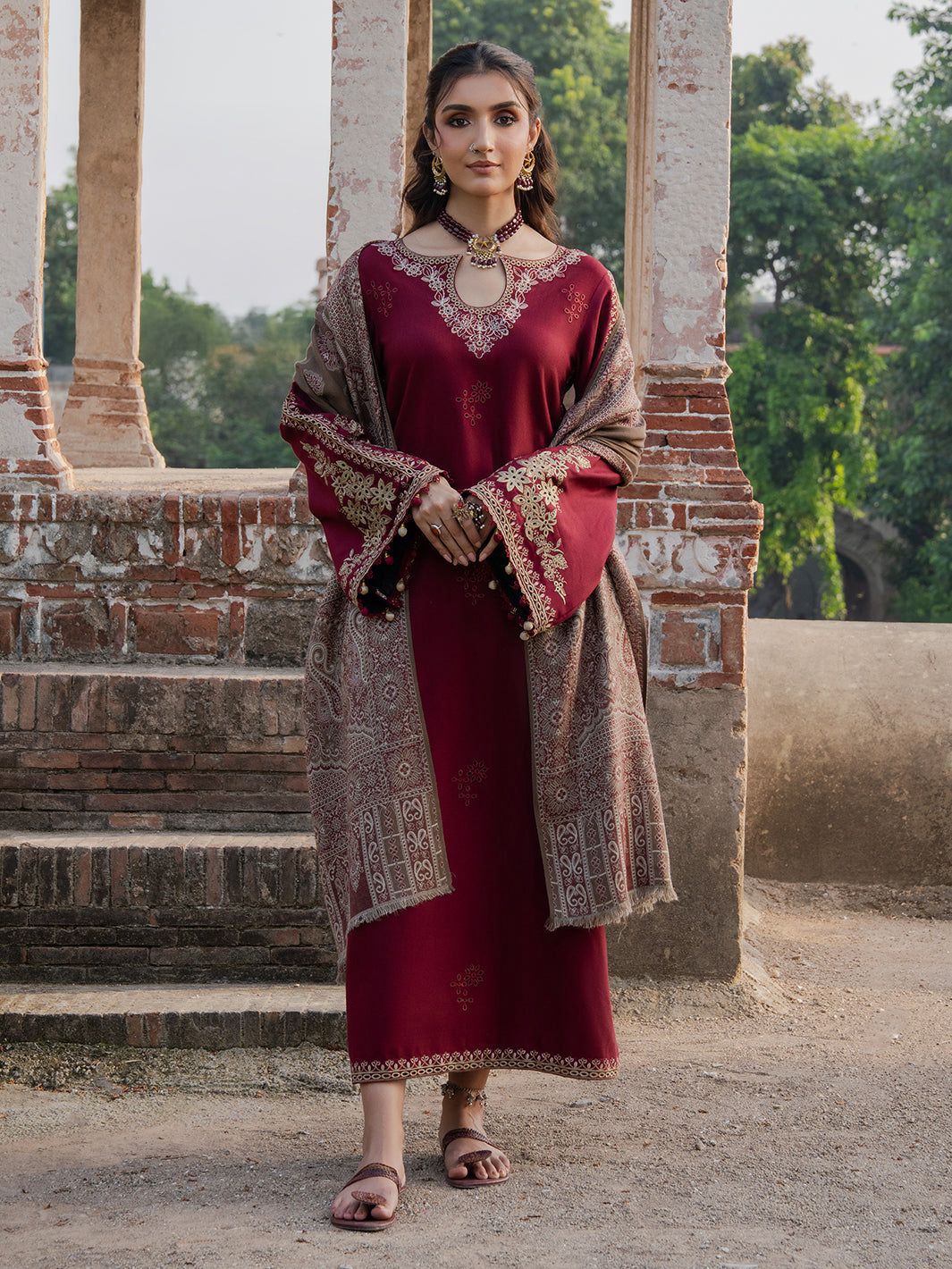 IZEL DHANAK EMBROIDERED 3 PCS