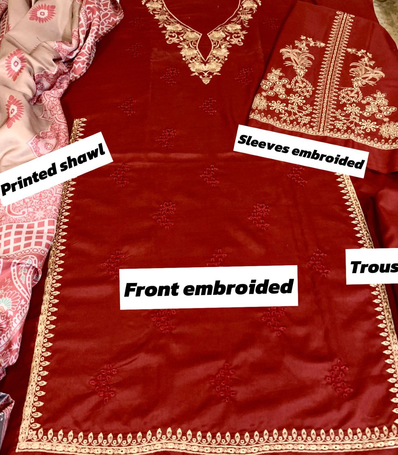 IZEL DHANAK EMBROIDERED 3 PCS