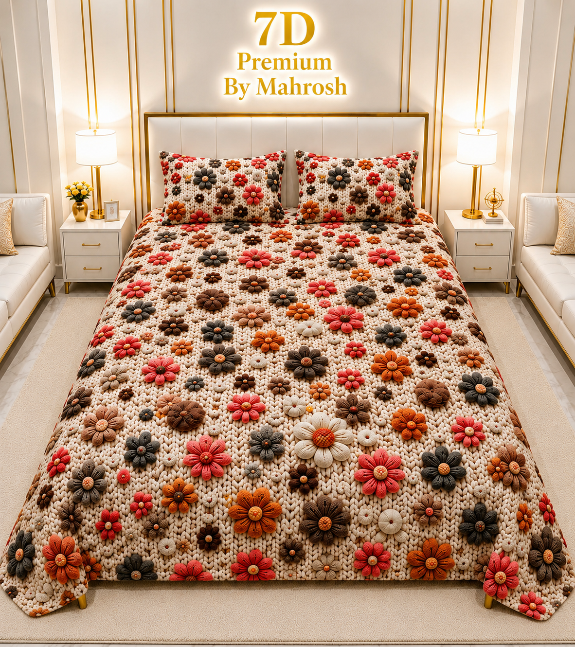 MAHROSH 7D Digital Bed Sheet Set #032 | Rs.2500 | Delivery Rs. 350