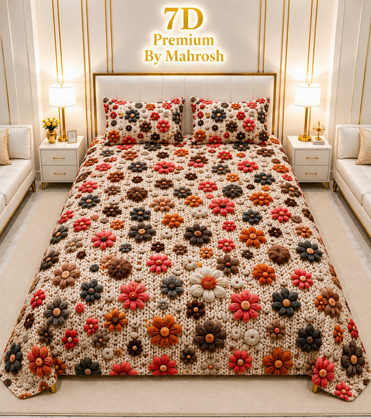 MAHROSH 7D Digital Bed Sheet Set #032 | Rs.2500 | Delivery Rs. 350