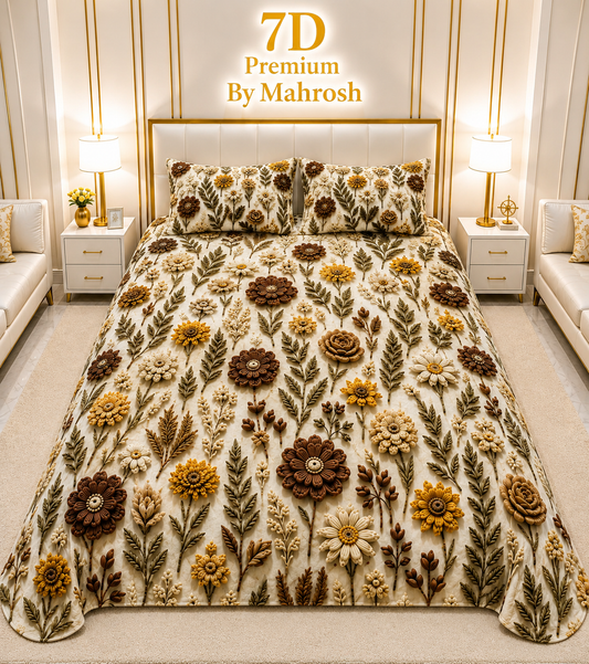 MAHROSH 7D Digital Bed Sheet Set #034 | Rs.2500 | Delivery Rs. 350