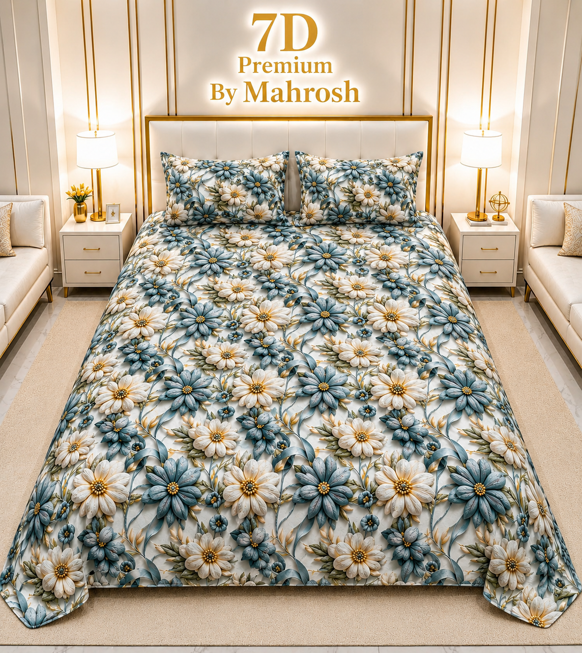 MAHROSH 7D Digital Bed Sheet Set #037 | Rs.2500 | Delivery Rs. 350