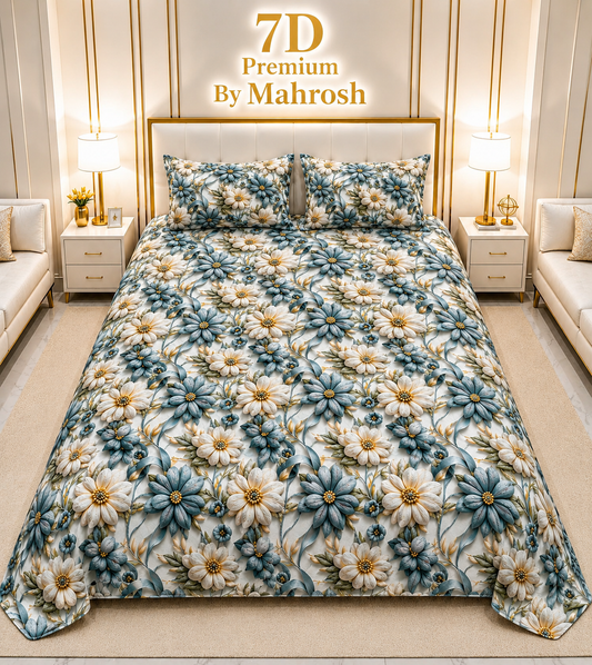 MAHROSH 7D Digital Bed Sheet Set #037 | Rs.2500 | Delivery Rs. 350