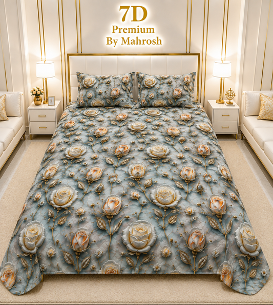 MAHROSH 7D Digital Bed Sheet Set #038 | Rs.2500 | Delivery Rs. 350