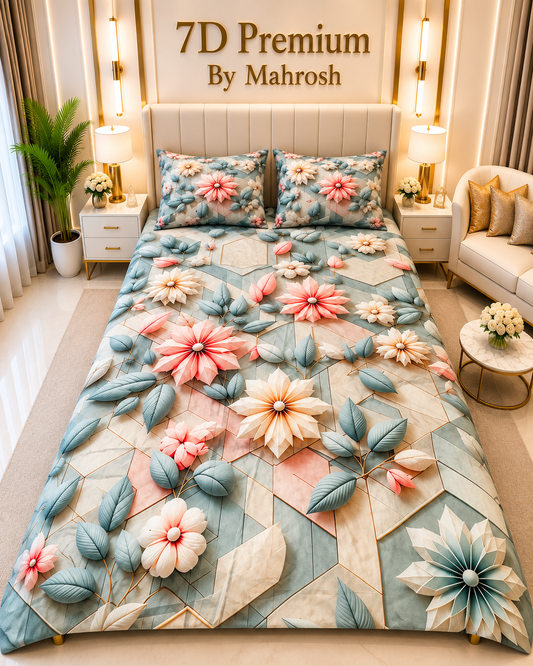 MAHROSH 7D Digital Bed Sheet Set #039 | Rs.2500 | Delivery Rs. 350