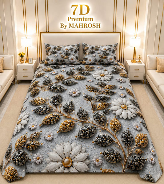 MAHROSH 7D Digital Bed Sheet Set #042 | Rs.2500 | Delivery Rs. 350
