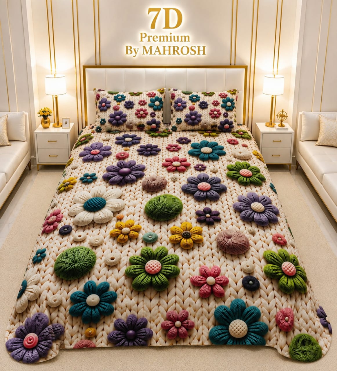 MAHROSH 7D Digital Bed Sheet Set #043 | Rs.2500 | Delivery Rs. 350