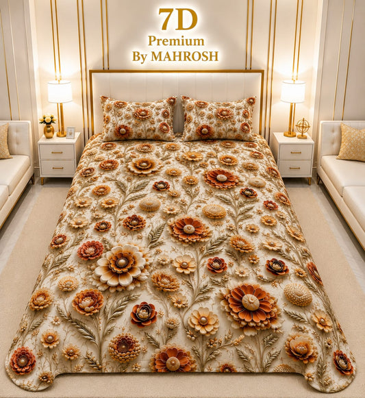 MAHROSH 7D Digital Bed Sheet Set #044 | Rs.2500 | Delivery Rs. 350
