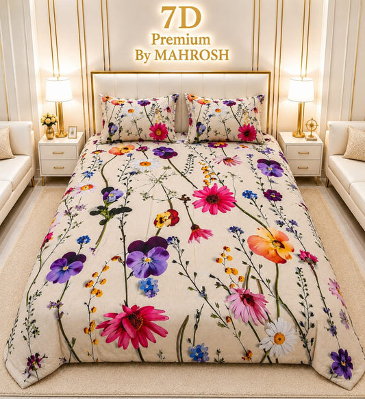 MAHROSH 7D Digital Bed Sheet Set #045 | Rs.2500 | Delivery Rs. 350