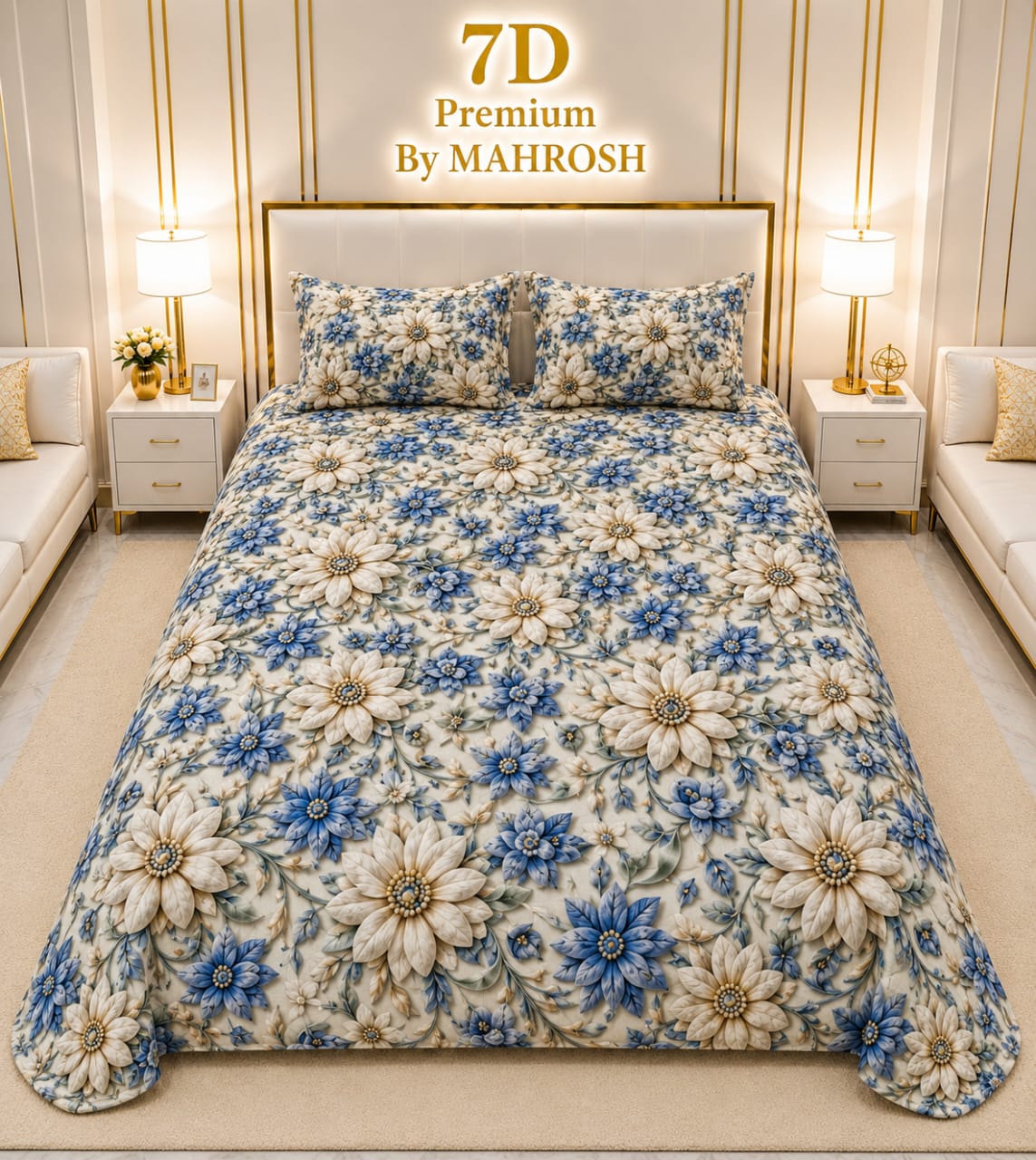 MAHROSH 7D Digital Bed Sheet Set #047 | Rs.2500 | Delivery Rs. 350