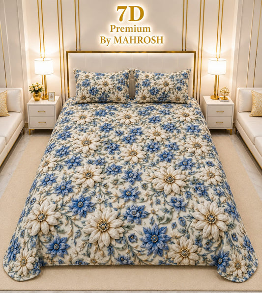 MAHROSH 7D Digital Bed Sheet Set #047 | Rs.2500 | Delivery Rs. 350