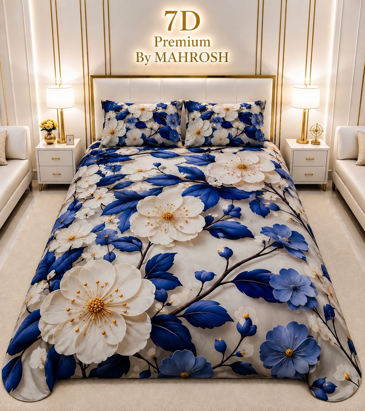 MAHROSH 7D Digital Bed Sheet Set #048 | Rs.2500 | Delivery Rs. 350