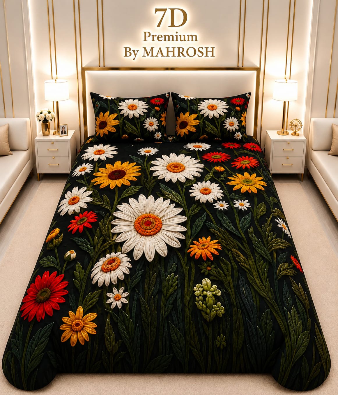 MAHROSH 7D Digital Bed Sheet Set #051 | Rs.2500 | Delivery Rs. 350