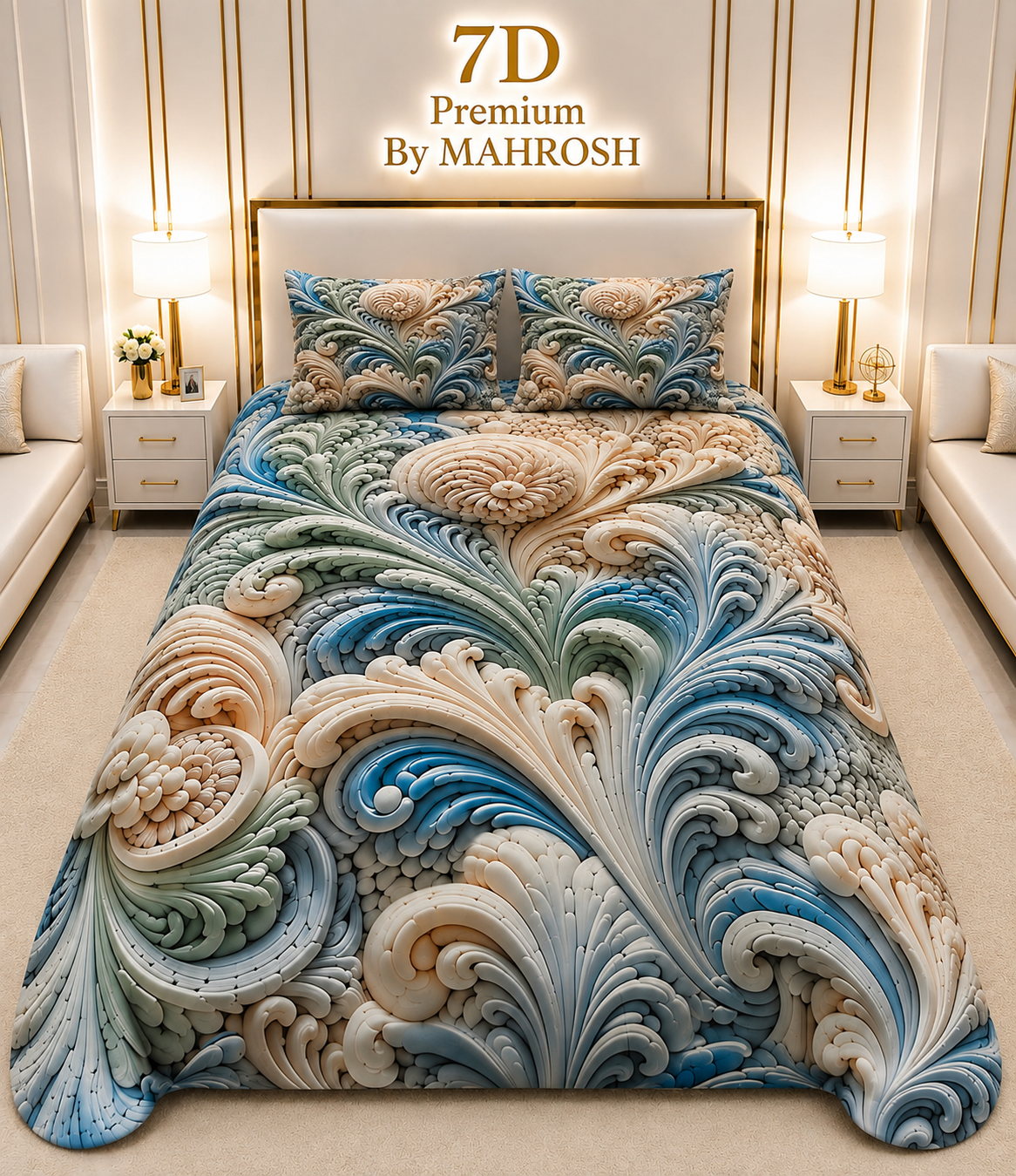 MAHROSH 7D Digital Bed Sheet Set #055 | Rs.2500 | Delivery Rs. 350