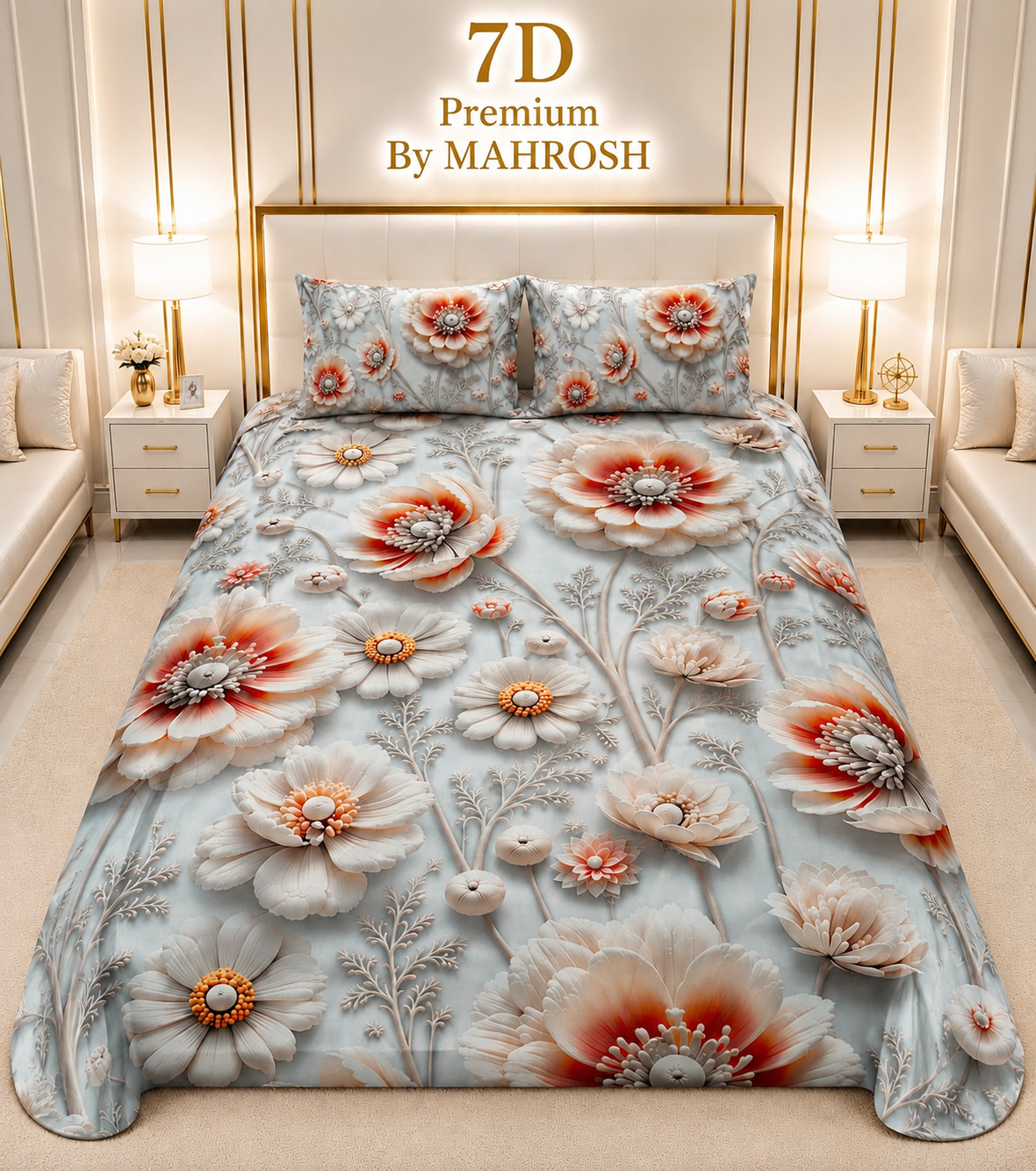 MAHROSH 7D Digital Bed Sheet Set #056 | Rs.2500 | Delivery Rs. 350