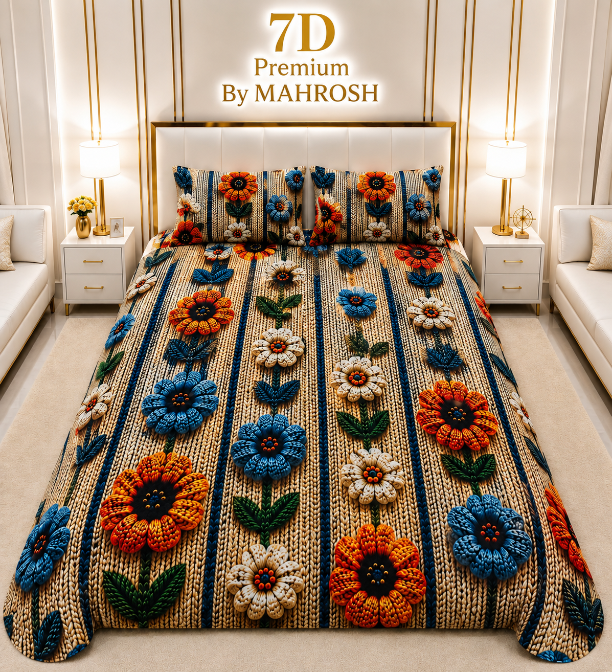 MAHROSH 7D Digital Bed Sheet Set #057 | Rs.2500 | Delivery Rs. 350