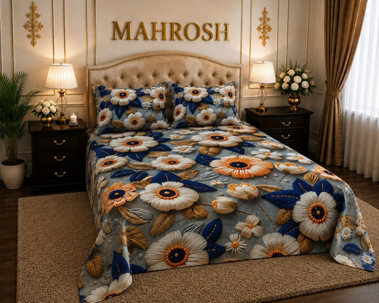 MAHROSH 7D Digital Bed Sheet Set #010 | Rs.2500 | Delivery Rs.350