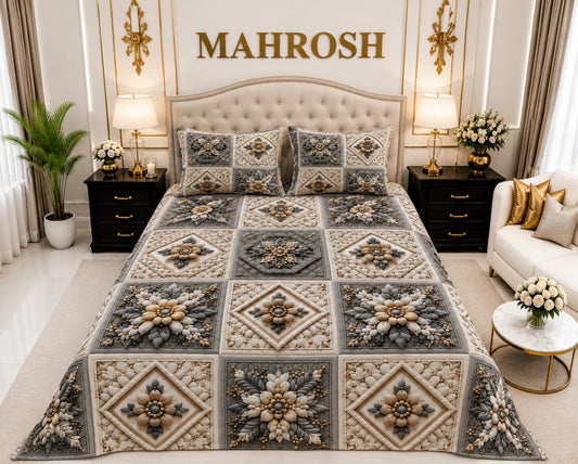 MAHROSH 7D Digital Bed Sheet Set #004 | Rs.2500 | Delivery Rs.350