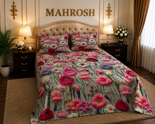 MAHROSH 7D Digital Bed Sheet Set #009 | Rs.2500 | Delivery Rs.350