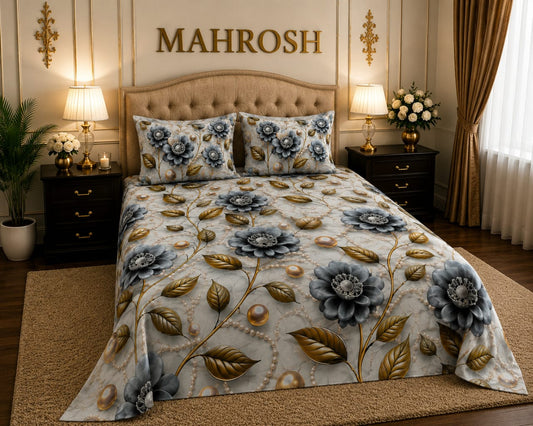 MAHROSH 7D Digital Bed Sheet Set #014 | Rs.2500 | Delivery Rs.350