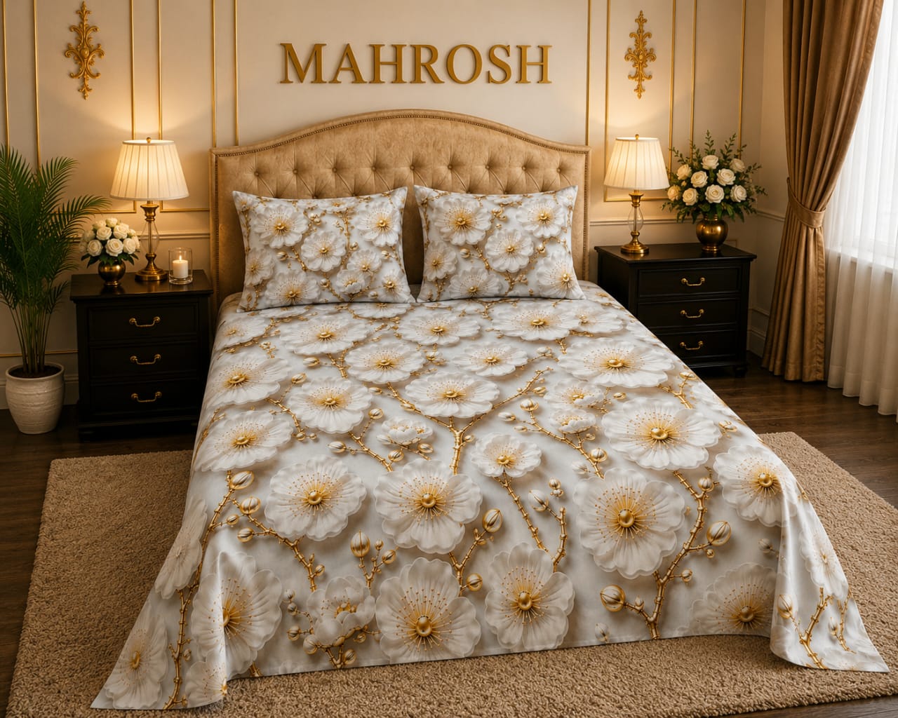 MAHROSH 7D Digital Bed Sheet Set #016 | Rs.2500 | Delivery Rs.350