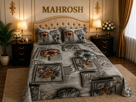 MAHROSH 7D Digital Bed Sheet Set #024 | Rs.2500 | Delivery Rs.350