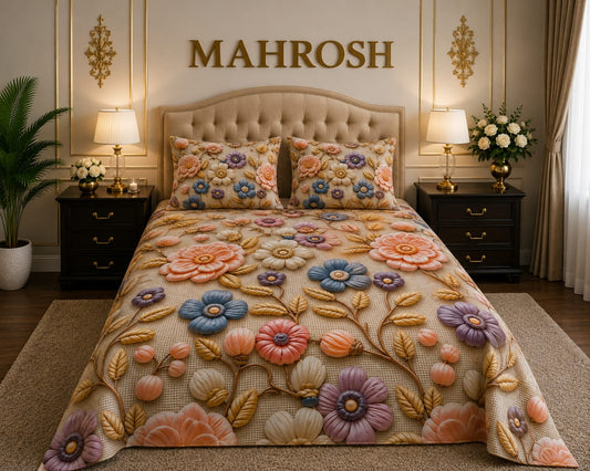 MAHROSH 7D Digital Bed Sheet Set #012 | Rs.2500 | Delivery Rs.350