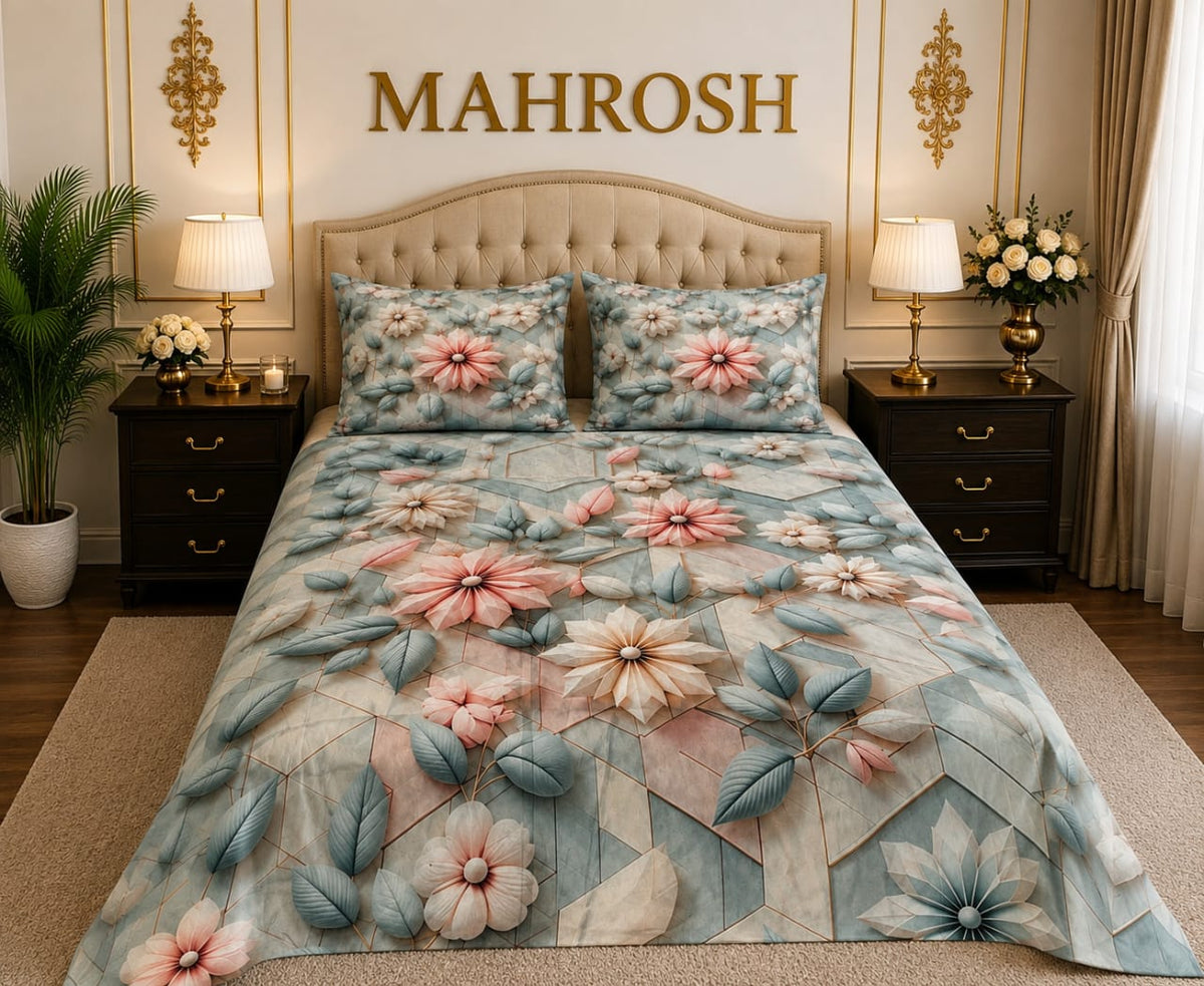 MAHROSH 7D Digital Bed Sheet Set #011 | Rs. 3,450 | Free Delivery