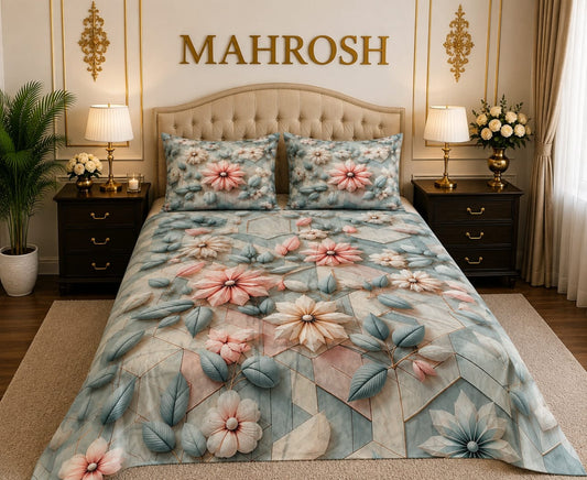 MAHROSH 7D Digital Bed Sheet Set #011 | Rs.2500 | Delivery Rs.350