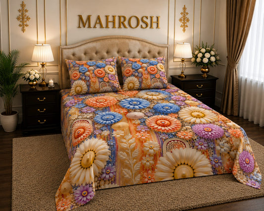 MAHROSH 7D Digital Bed Sheet Set #005 | Rs.2500 | Delivery Rs.350