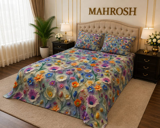 MAHROSH 7D Digital Bed Sheet Set #022 | Rs.2500 | Delivery Rs.350