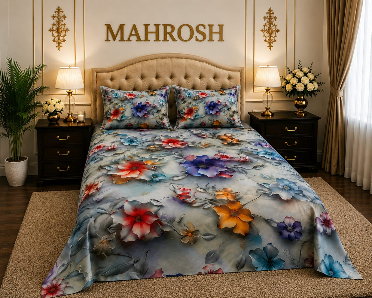 MAHROSH 7D Digital Bed Sheet Set #015 |  Rs. 3,450 | Free Delivery