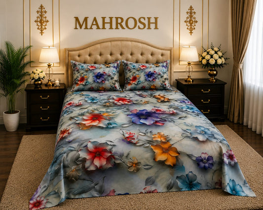 MAHROSH 7D Digital Bed Sheet Set #015 | Rs.2500 | Delivery Rs.350