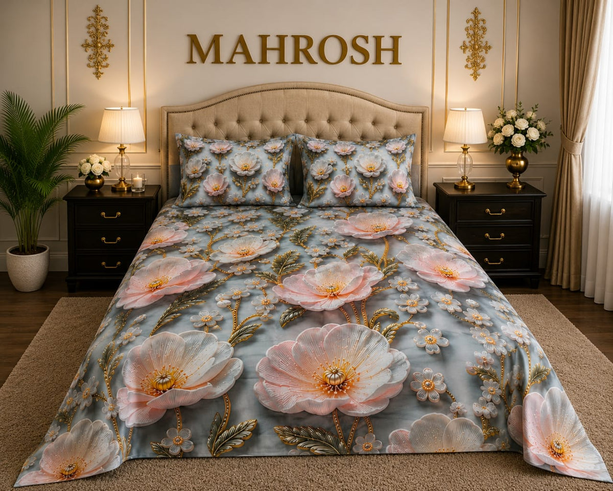 MAHROSH 7D Digital Bed Sheet Set #018 |  Rs. 3,450 | Free Delivery