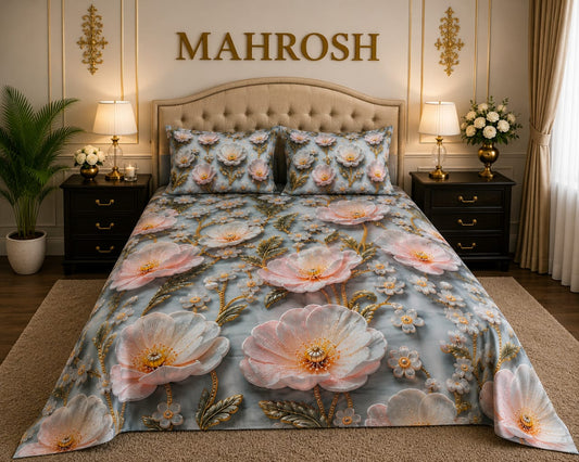 MAHROSH 7D Digital Bed Sheet Set #018 | Rs.2500 | Delivery Rs.350